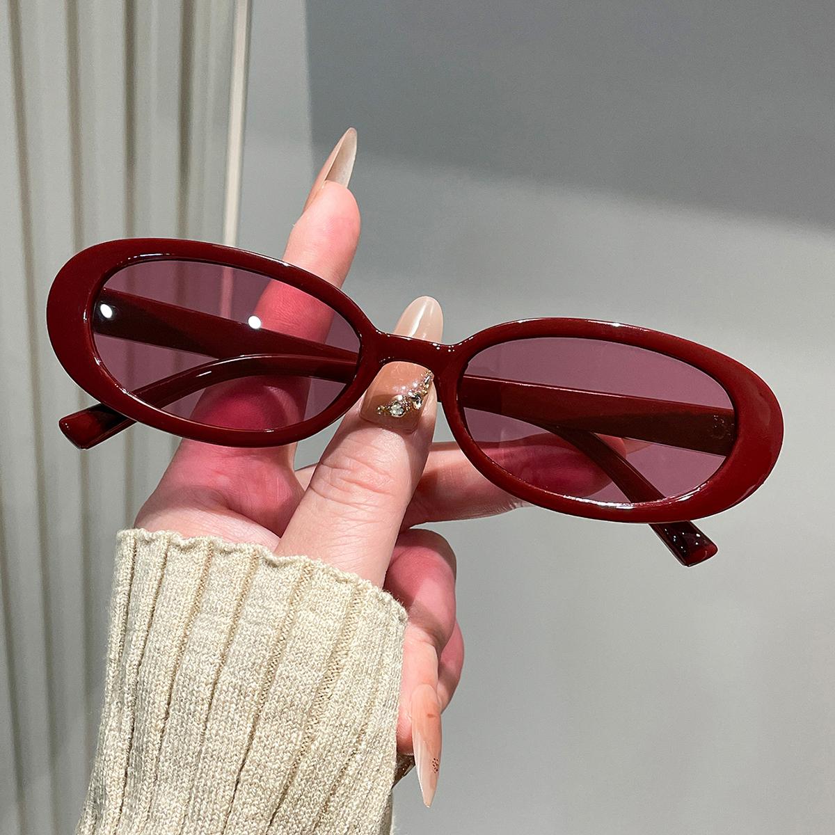 

1PCS Red Cat Eye Sunglasses Small Frame Elegant Fashion Accessory Essential for Casual Shopping And Sun Protection красный