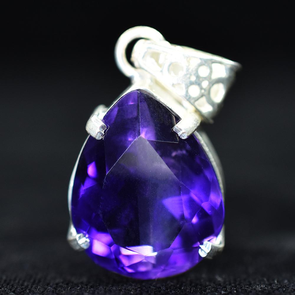Natural Purple Tourmaline 31.7 Ct CERTIFIED Pear 925 Sterling Silver Pendant MY-PD-154-NS
