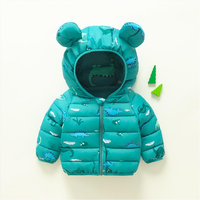 Kinder Kapuzenjacke mit Baumwollfutter - Warmer Cartoon-Print für Jungen & Mädchen im Herbst/Winter