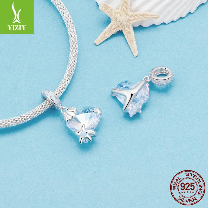 Underwater World Ice Flower Diy Bracelet Necklace Pendant, Exquisite Opal S925 Silver Beaded Accessories