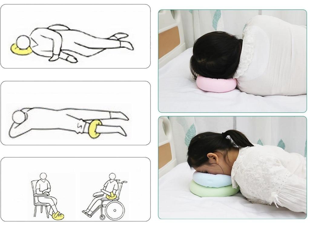 Pupleholomua Bedsore Prevention Cushion, Donut Bead Cushion for Caregivers and Wheelchairs, Prevents Bedsores (Small, Blue)