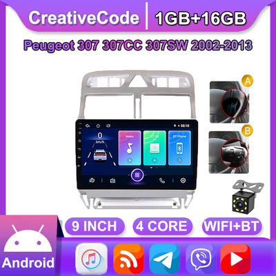 Auto Radio Android Gps Navigation-Player Für Peugeot 307 307CC 307SW 2002-2013 Multimedia Stereo WiFi Video 2din 2 DIN 1 + 16GB