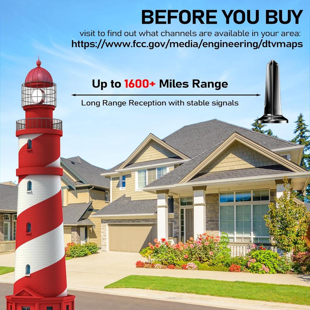 2025 Digital Antenna for Smart TV,1650+ Miles