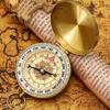 Waterproof Mini Portable Copper Navigation Flip Compass for Outdoor Activities