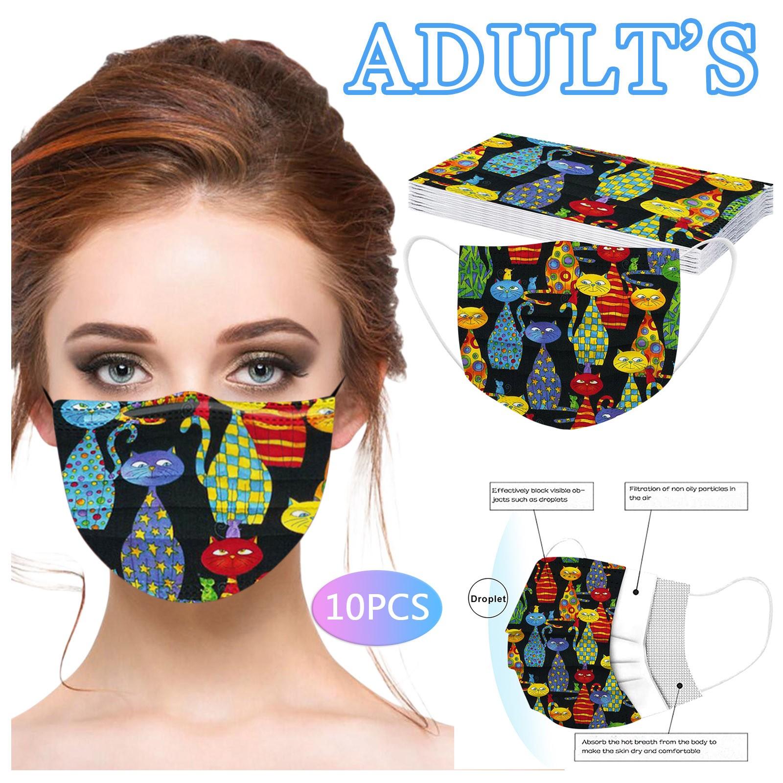 

10PCS Adult s Mask Disposable Face Mask Industrial 3Ply Ear Loop