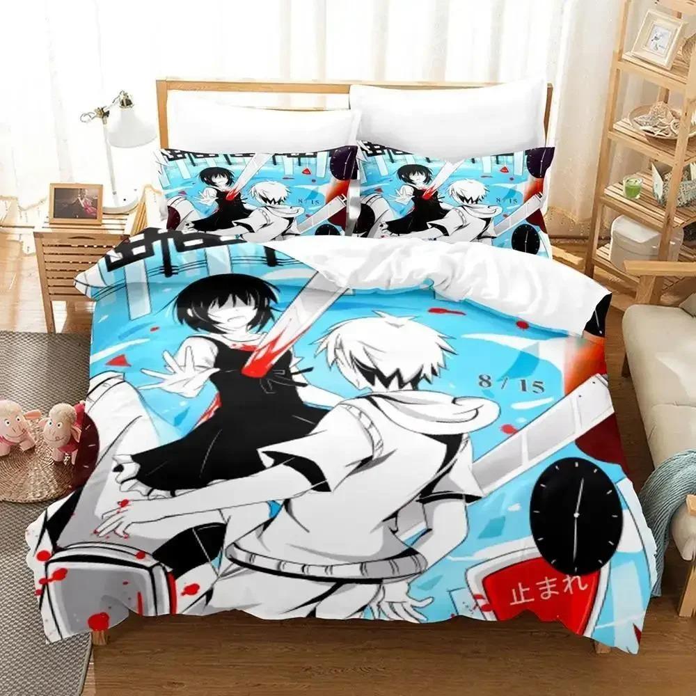 Kagerou Project Bettwäsche-Set, Einzelbett, Doppelbett, Queensize-Bett, Kingsize-Bett, Bettbezug-Set für Erwachsene und Kinder, 3D-Anime-Bettlaken-Set