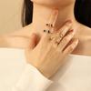 Geometric Colored Zircon Square Ring - Women's Niche Cold Fashion