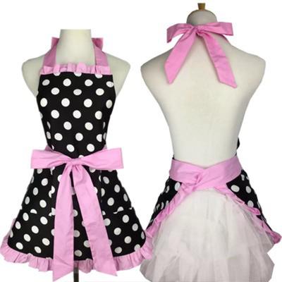 1/2PCS Kitchen Apron Retro Aprons Long/Short Waist Adjustable Ruffle Side Vintage Cooking Aprons with Pockets For Woman Men Work