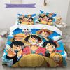 One Piece Luffy Theme Collection Bedding Set, 1 Duvet Cover & 2 Pillowcases, Cozy Home Use, Great Gift for Fans