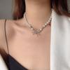Rhinestone Halloween Female Necklace Pearl Clavicle Chain Spider Necklace Korean Style Necklace