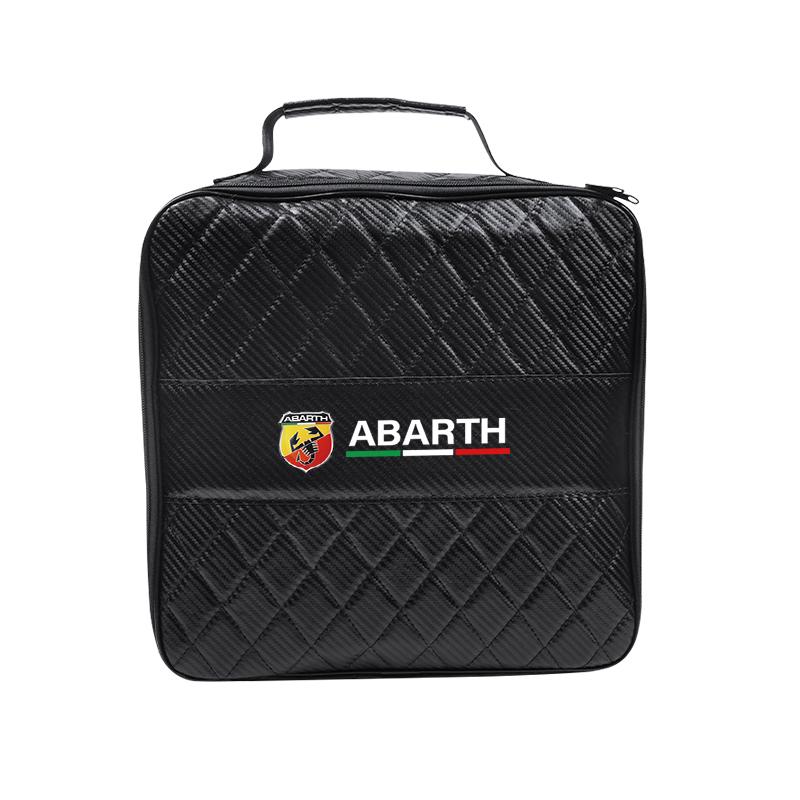 

Car Leather Storage Bag High-capacity Auto Trunk Handbag For Fiat Abarth 500 Tipo FR Punto Ducato Stilo Palio Bravo Pondo Viagio углеродного волокна черного