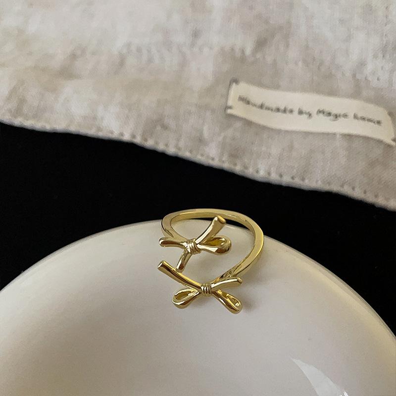 Niche Design Sense Bow Open Ring Female Gentle Exquisite Personality Fashion Elegant Versatile Ring Ring