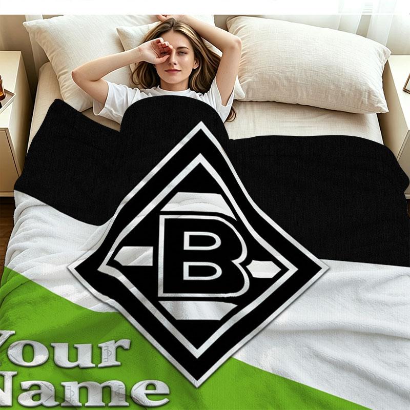1PC Borussia Custom Name Patterned Flannel Blanket Suitable For All Seasons for Home Decor Warmth and Comfort Gifts Holiday Present