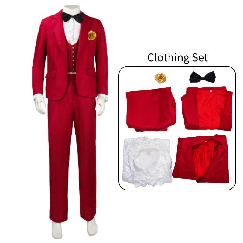 

Костюм Косплей Битлджус Наряды Хэллоуин Карнавал Красный Костюм Мужской Ролевая Игра L