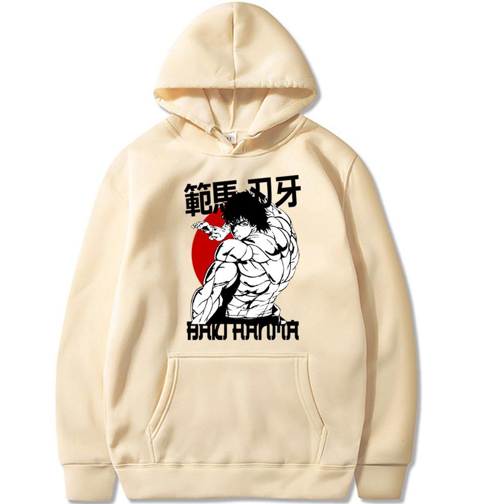 Hanma Baki The Grappler Japanese Animation Men's Hoodie Vintage Unisex Pullover Men Vintage Graphic Hoody Tops Clothing Oversize
