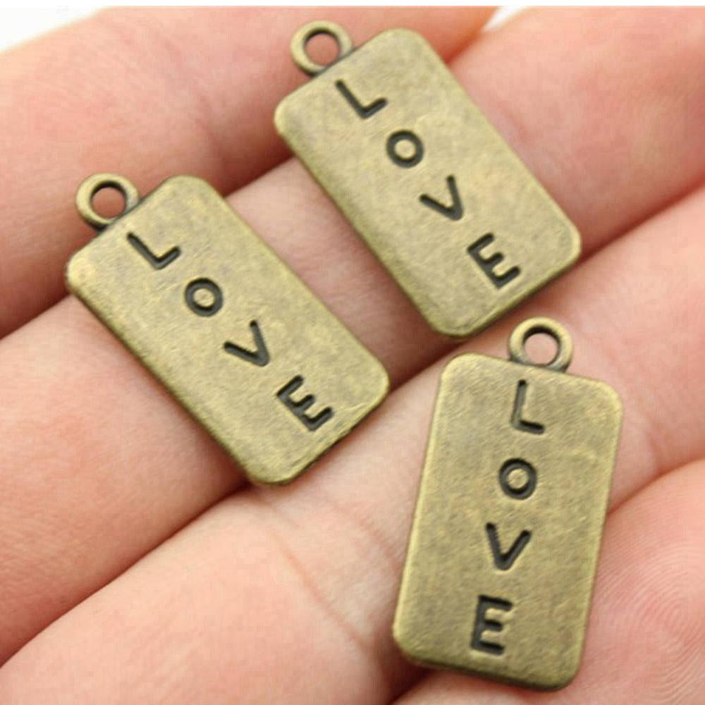Charms Rectangle Tags Badges Friendship Pendants Minimalist Jewelry Components QC104