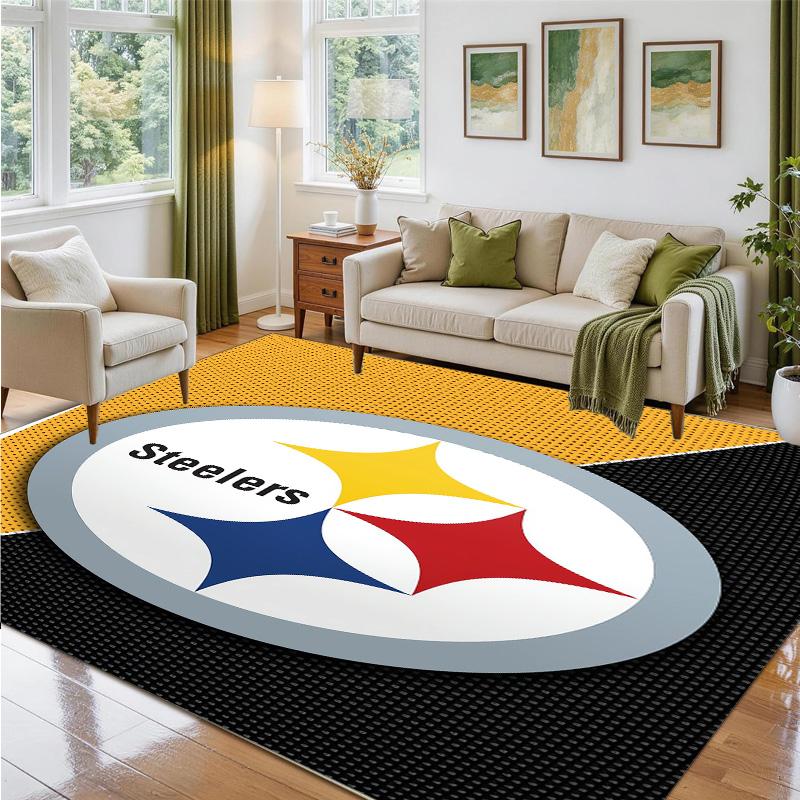 Covor din Catifea Cristal cu Design Pittsburgh Steelers Covoraș Decorativ Moale pentru Dormitor Intrare