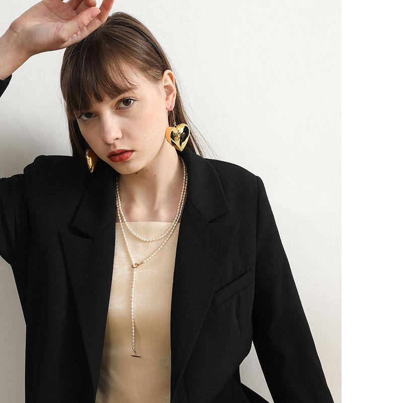 Handmade Elegant Fashion Small Pearl Tassel Necklace Multi-Wear Ultra-Long Sweater Chain for Women