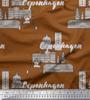 Soimoi Blue Japan Crepe Satin Fabric Sketch Monuments Architectural Printed Craft Fabric by the metre 42 Inch