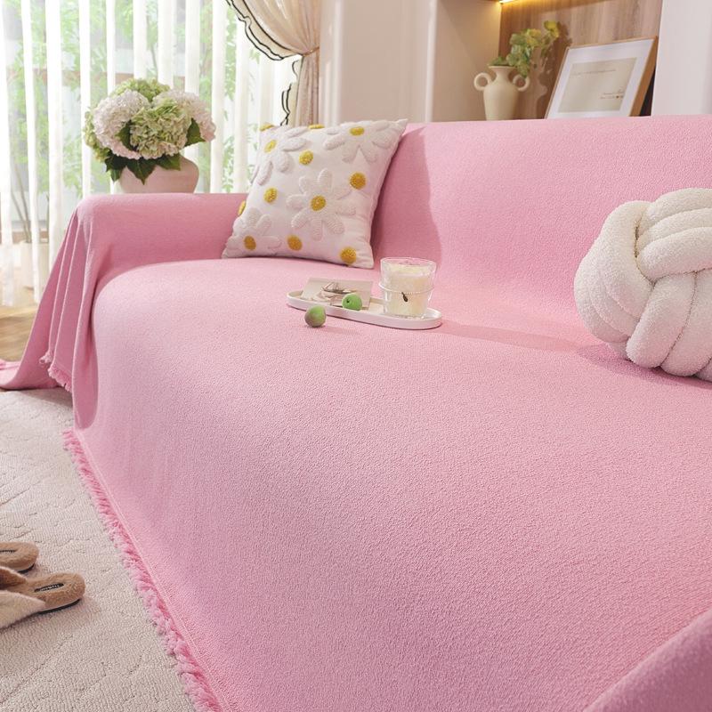 Modern Minimalist Chenille Herringbone Sofa Cover, Four Seasons Non-Slip Blanket