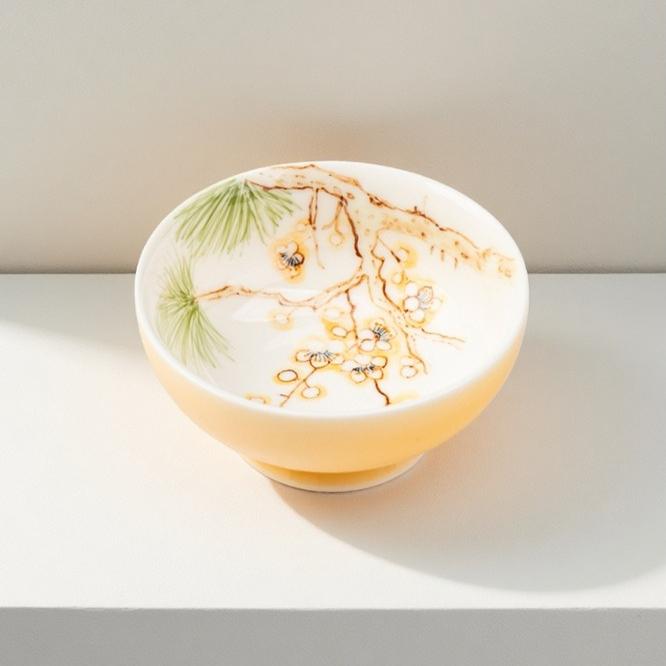 Hand Painted Famille Rose Porcelain Tea Cup Spring Summer Autumn Winter Set Chinese Gongfu Tea Ceremony Personal Cup