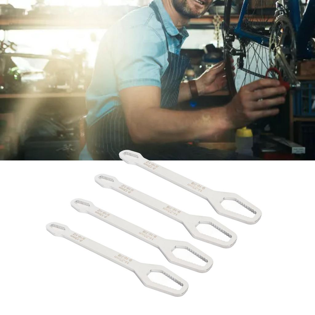 4 stuks Dubbelzijdige Zelfaandraaiende Sleutel Multifunctioneel 60HRC Hoge Hardheid 8 tot 22 mm Sleutel