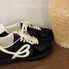 Leather heightening women's new lace-up small light casual sneakers women