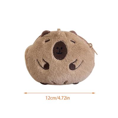 Cute Capybara Plush Coin Purse Guinea Pig Keychain Mini Wallet Coin Purse Headphone Storage Bag Key Bag Backpack Pendant