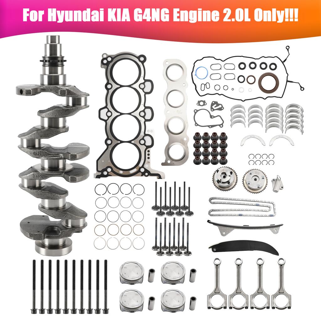 G4NG 2.0L Engine Overhaul Rebuild Kit W/ Crankshaft Rods Timing for Hyundai Kia
