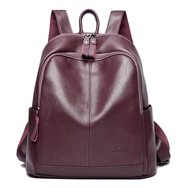 Designer Female Back Pack Quality Vintage Leather Backpacks For Women Large Capacity School Bags Travel Bagpack Ladies Sac A Dos