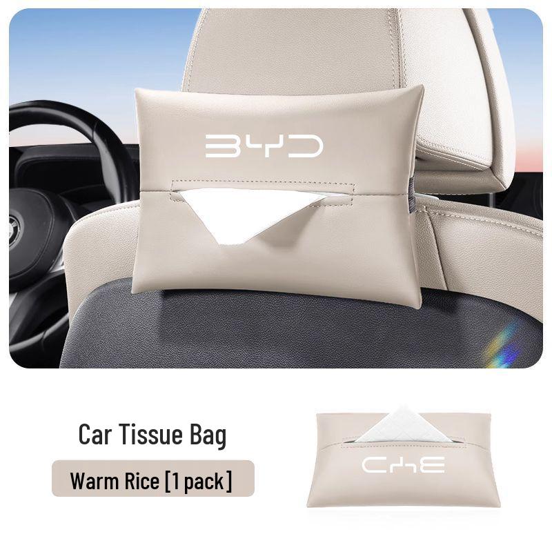

BYD Seal 07 DMI Car Hanging Tissue Bag - Back Seat Strap Tissue Box Amber Brown