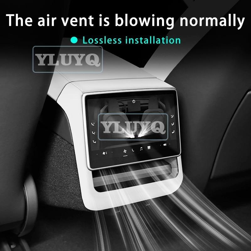 2026 for Tesla Juniper Model 3/Y Highland Rear Air Vent Cover Center Console Leather Armrest Box Anti-Scratch Car Accessories