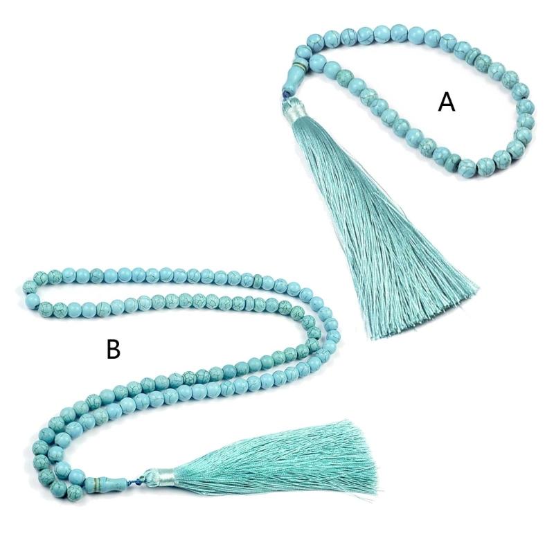 33/99 Beads Muslim Religious Tasbih Prayer Turquoise Beads Bracelet Men Women Jewelry Bracelet for Men and Women