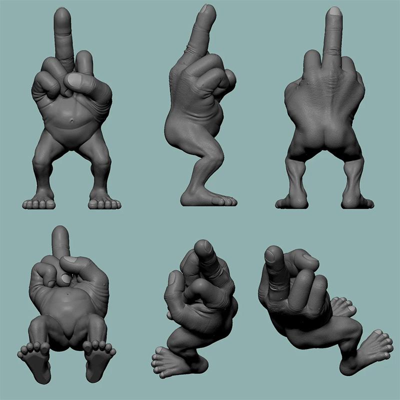 Middle Finger Figure With Legs Funny And Interesting Home Decoration Fashion Office Decoration Ornaments Toy Children Room Decor