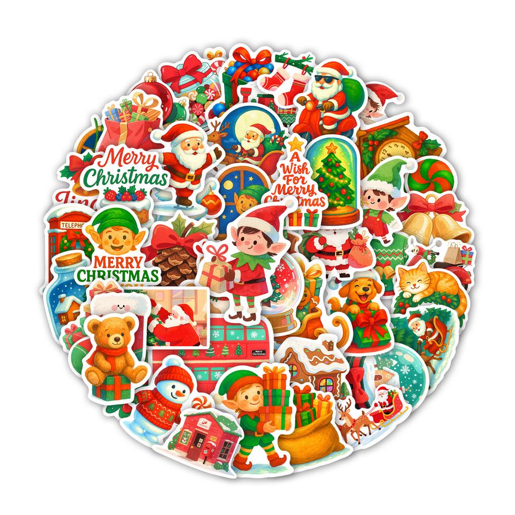 50 Christmas Stickers For Suitcases, Laptops, And Mobile Phones Stickers
