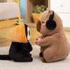 Süßes Capybara-Plüschtier, Kuscheltiere, Capybara hält Lotusblume, Weißgesichtsaffe, weiche Puppe, Kinderspielzeug, Geburtstags- und Weihnachtsgeschenk