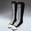 High Top Canvas Shoes for Women's Korean Edition Long Boot Lace-Up Zipper Comfortable Boot