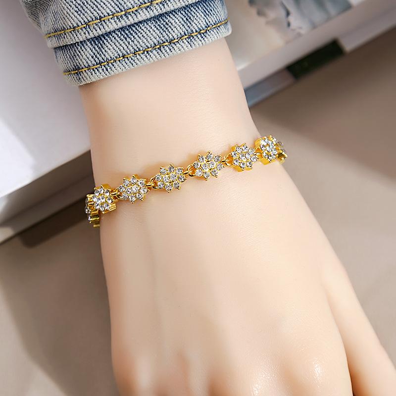 Personalized Geometric Diamond Bracelet Fashion Roman Style Full Diamond Bracelet Everything Temperament Bracelet