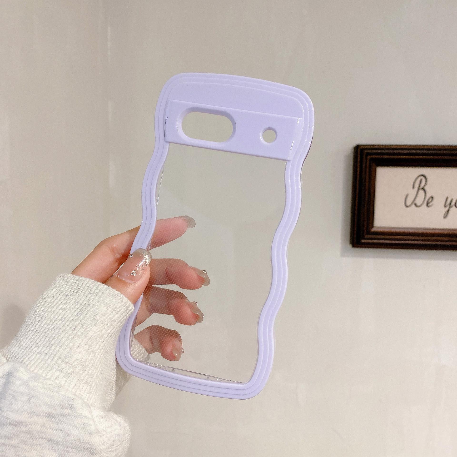 

Dual-Layer Transparent Phone Case for Google 7A/8A with Colored Edges, Drop-Proof Protection Google 10/10Pro