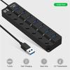 USB HUB 4/7 Ports USB3.0 Cable Splitter with Power Switch Out USB 2.0 Extend Adapter Data Transfer Dock Station