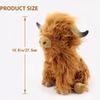 Giant 28cm Highland Cow Plush Stuffed Animal Ultra Realistic Scottish Farm Cattle Doll Super Soft Gift All Ages