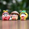 16pcs Crayon Shin Chan Fruit Shape Design Model Ornament Set For Kids And Teens