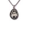 Bear Paw Pendant Necklace Protection Amulet Stainless Steel Norse Viking Bear Necklace for Men Women