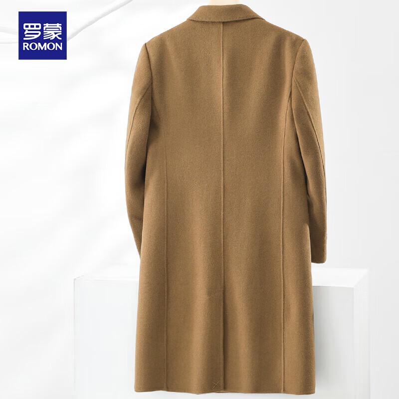 ROMON Men's 100% Wool Double-Faced Mid-Length Overcoat
