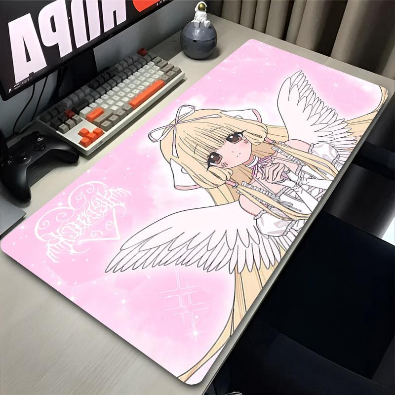C-Chobits Chii Anime Girl Desk Mat Computer Office Extended Mouse Pad Laptop Rubber Non-slip Large Mousepad Gamer Cabinet Carpet