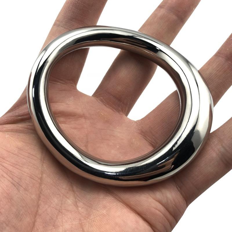 Penis Bondage Lock Stainless Steel Cock Ring Heavy Duty Male Metal Ball Scrotum Stretcher Delay Ejaculation BDSM Sex Toy Men
