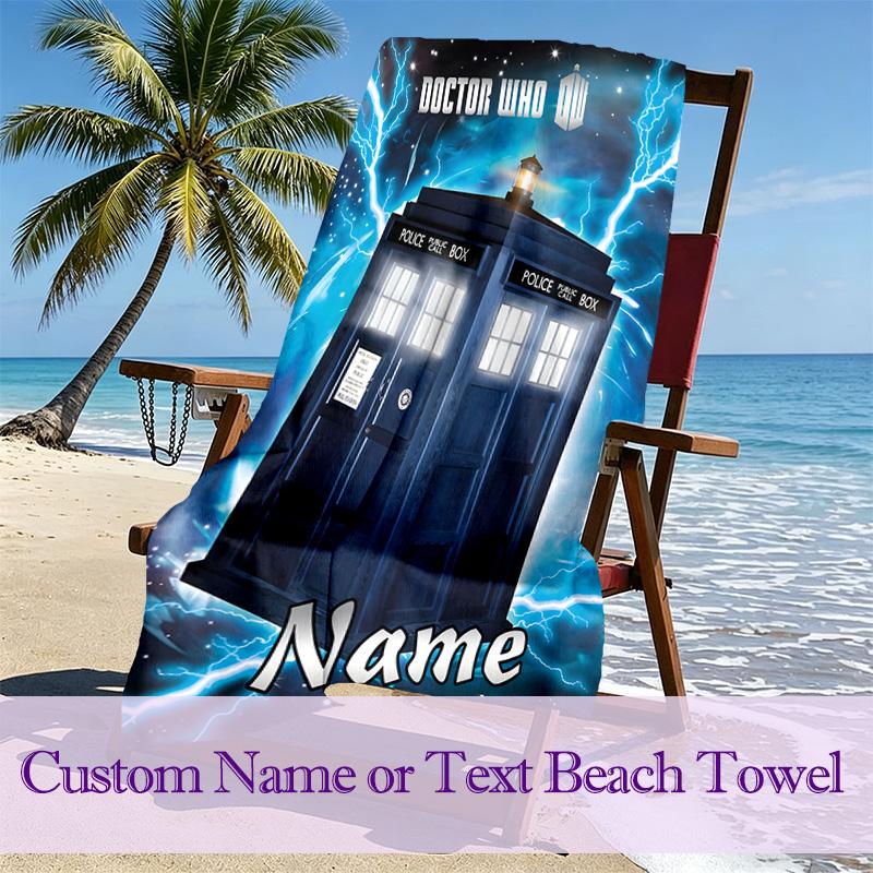 Doctor Who Tardis Box Beach Towel, A Must-have for Any Perfect Trip, Perfect Birthday, Holiday Gift For Family and Friends