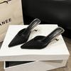 Sandals 2026 Summer Half Dragged Women's High Heels Commuting Shoes Slippers Korean Edition Shoes Fashion Single Shoes