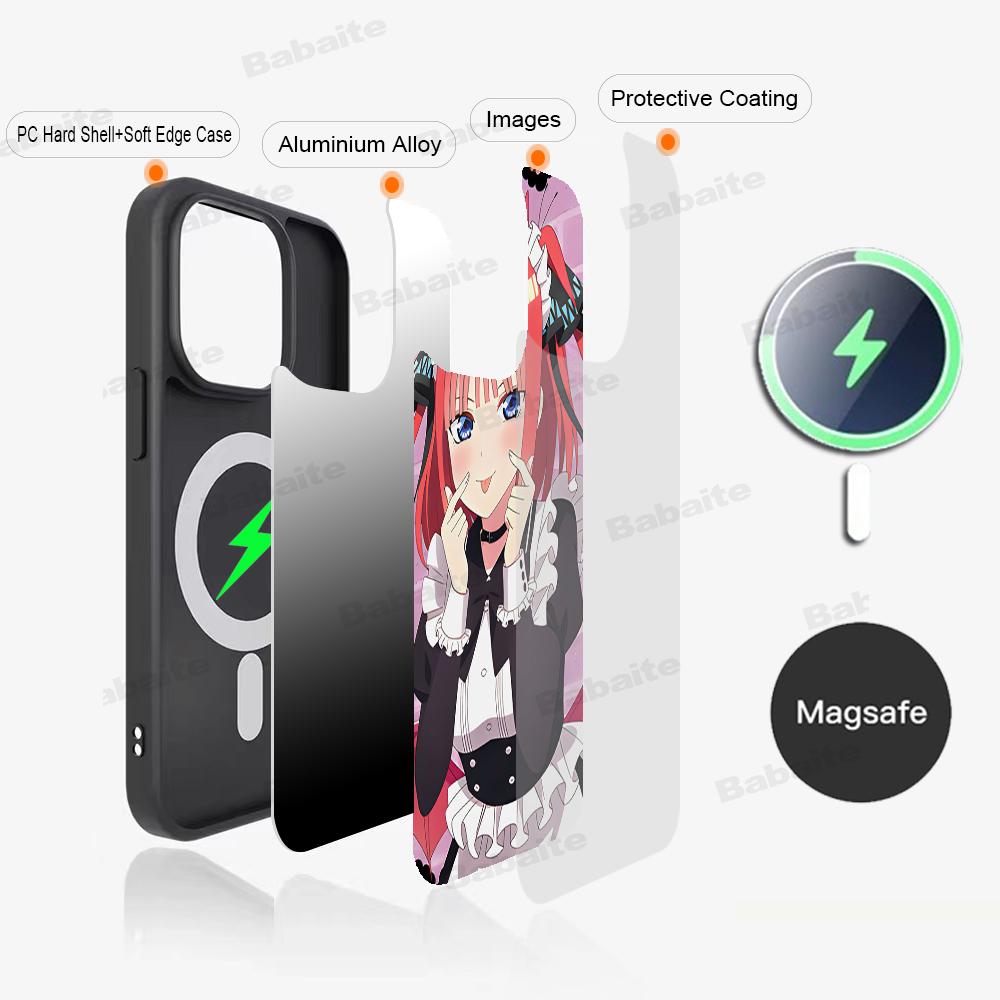 Fictional Character N-Nino-Nakano Phone Magnetic Case For IPhone16 14 13 12 11 15 ProMax Plus For Magsafe Wireless Charge Cover
