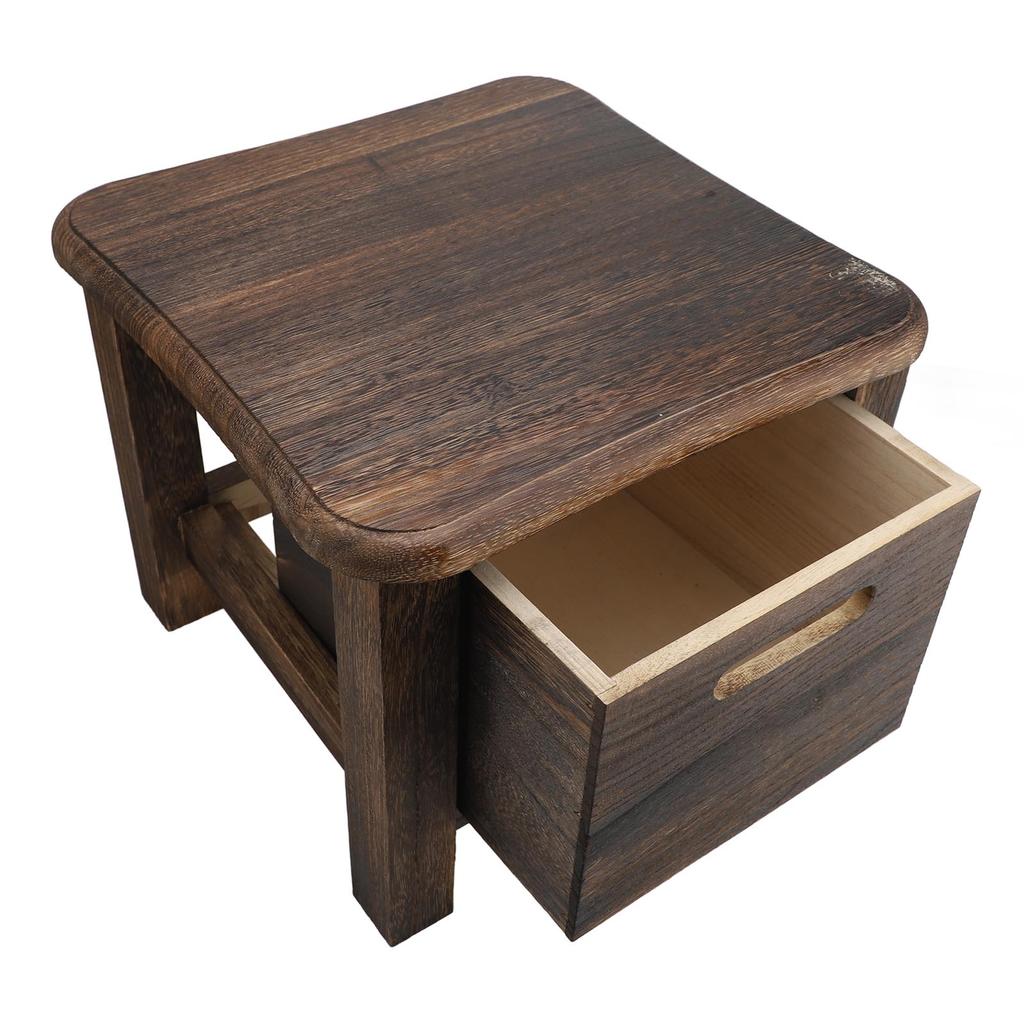 Sgabello Contenitore in Legno Sgabello Versatile per Cambiare le Scarpe con Cassetto Contenitore Comodino per Ingresso Camera da Letto 30x30x25cm